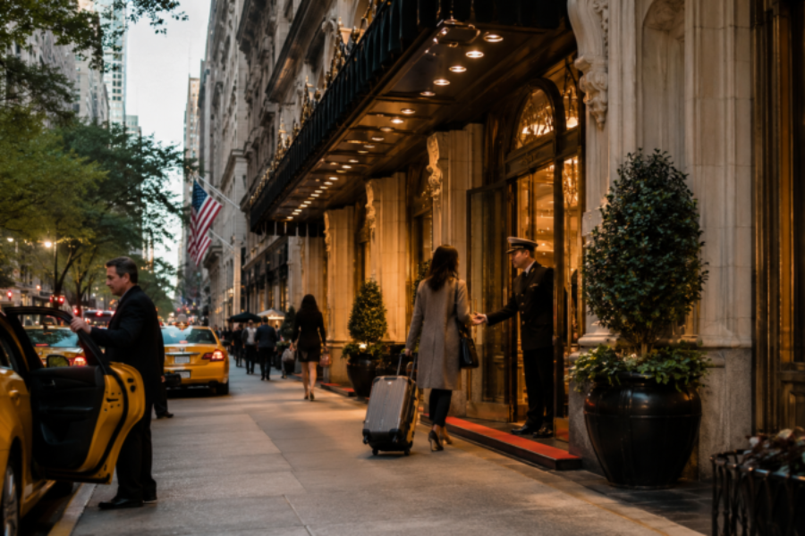 outside a nyc hotel